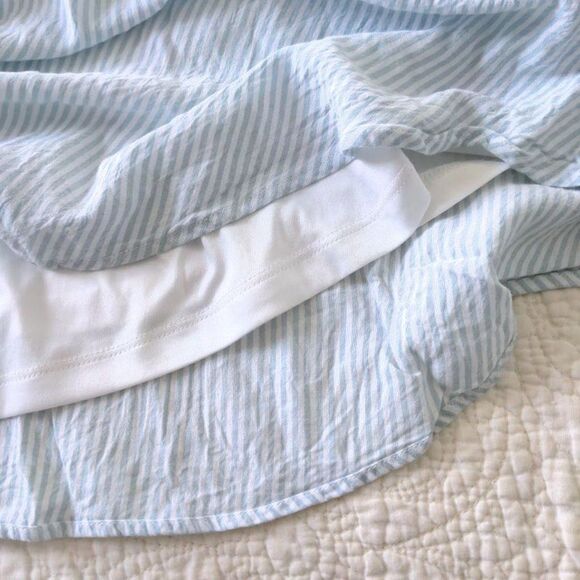 Torrid Dress Cold Shoulder Cottagecore Striped Button Front Blue Plus Si… - Picture 8 of 10